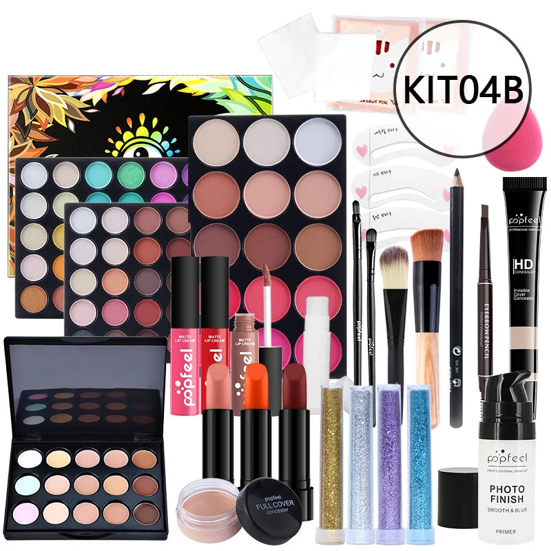 20 Styles Makeup Set Eyeshadow Lipstick Eyebrow Pencil Lip Gloss Makeup Brush Powder Nail Polish With Makeup Bag Cosmetics Kit - My Store