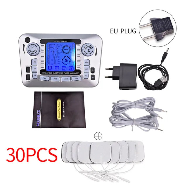 Electric Pulse Massager Tens EMS Muscle Stimulator 12Modes Digital Therapy Machine Massager Pain Relief Tool Health Care Machine
