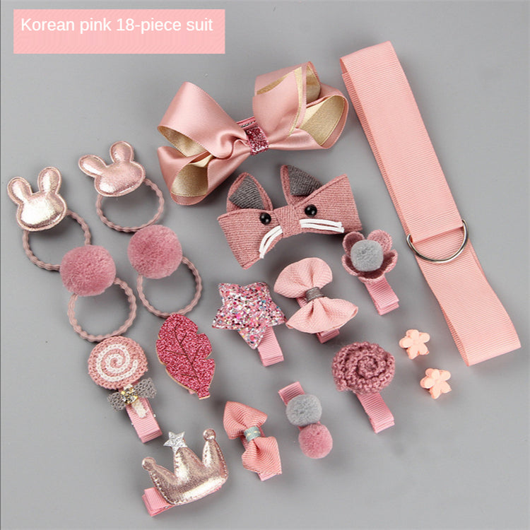 Hair Clip Set Cute Hair Accessories Girl Cartoon Headwear Bow Flower Animal Hairpin Hair Ring Kids Accessories