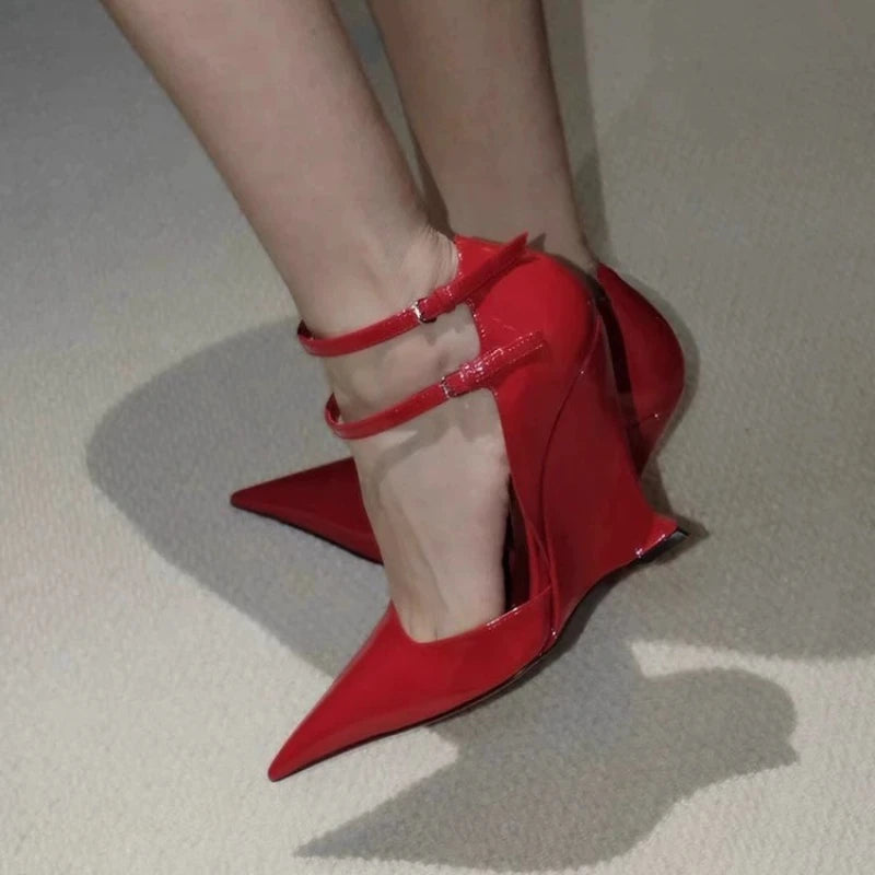 Trendy Sandalias Con Tacon Strap Sandals Ladies Wedge Heels for Women