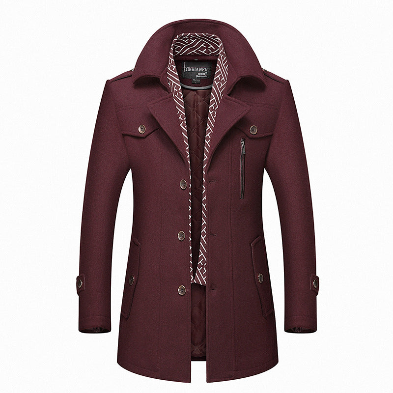 Walson Whole Men's Dust Coat Mens Overcoat Winter Men's Trench Coat Long Trench Coats