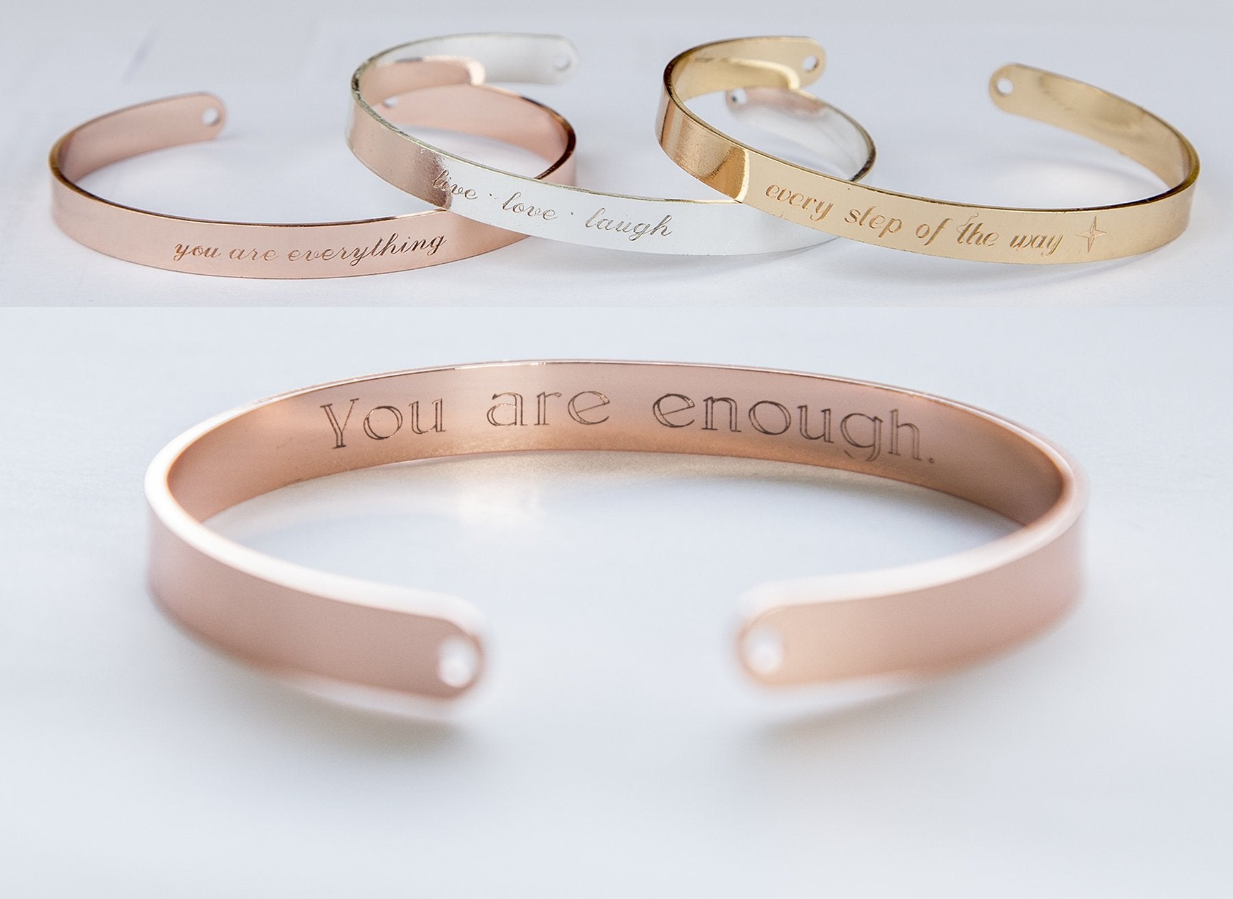 I Am Enough Bracelet, Engraved Secret Message Bracelet, I am Enough - My Store