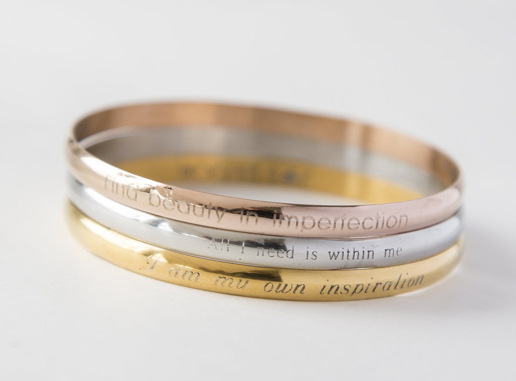 Engraved bracelet, personalized inspirational quote engraved gift, mom - My Store