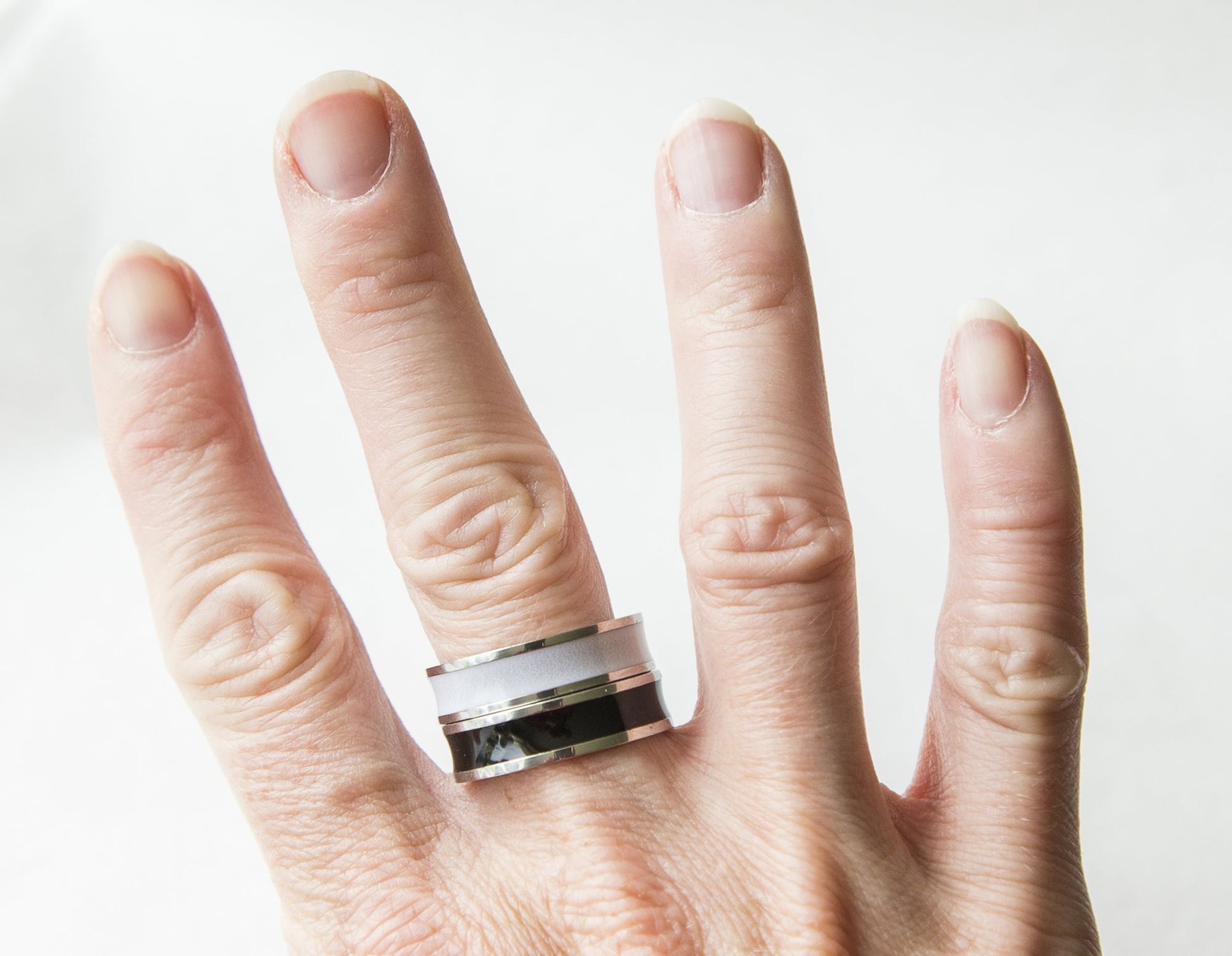 Couple Rings Black and White Personalized Couple Gift, Stainless Steel - My Store