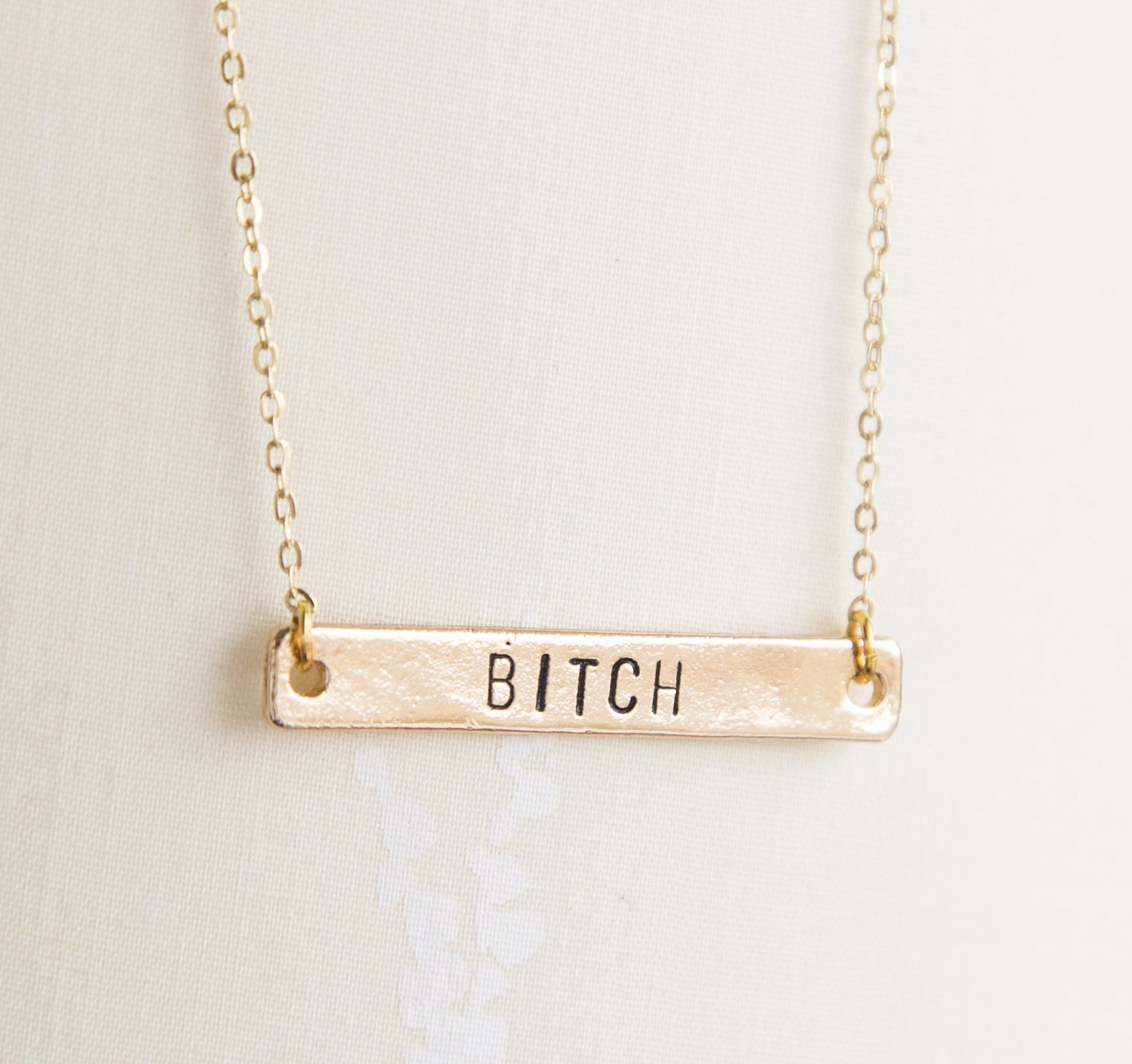 Bitch necklace, offensive gift gold feminist pendant fierce jewelry - My Store