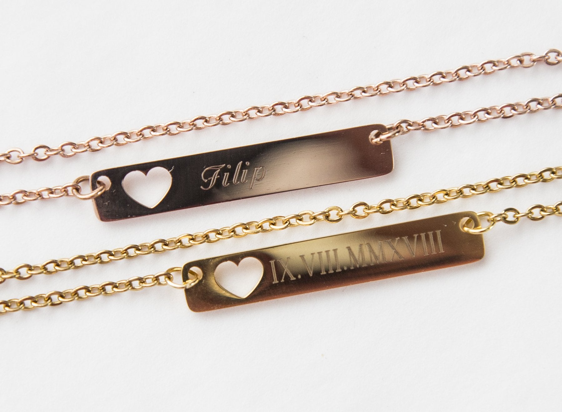 Personalized Name Bar Necklace Gift, Mom to Be Baby Name Love Heart - My Store
