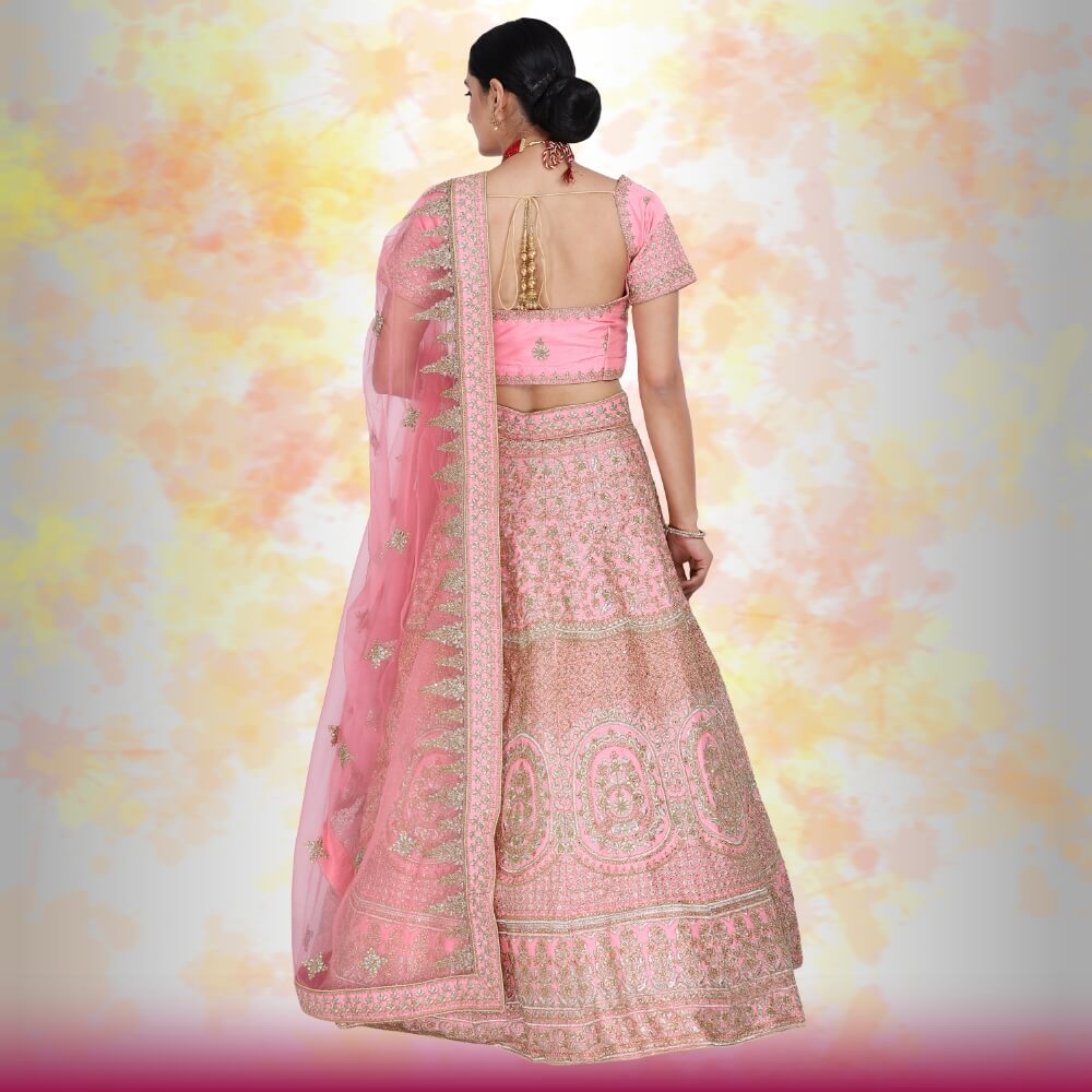 Pink Bridal Lehenga for Wedding - My Store