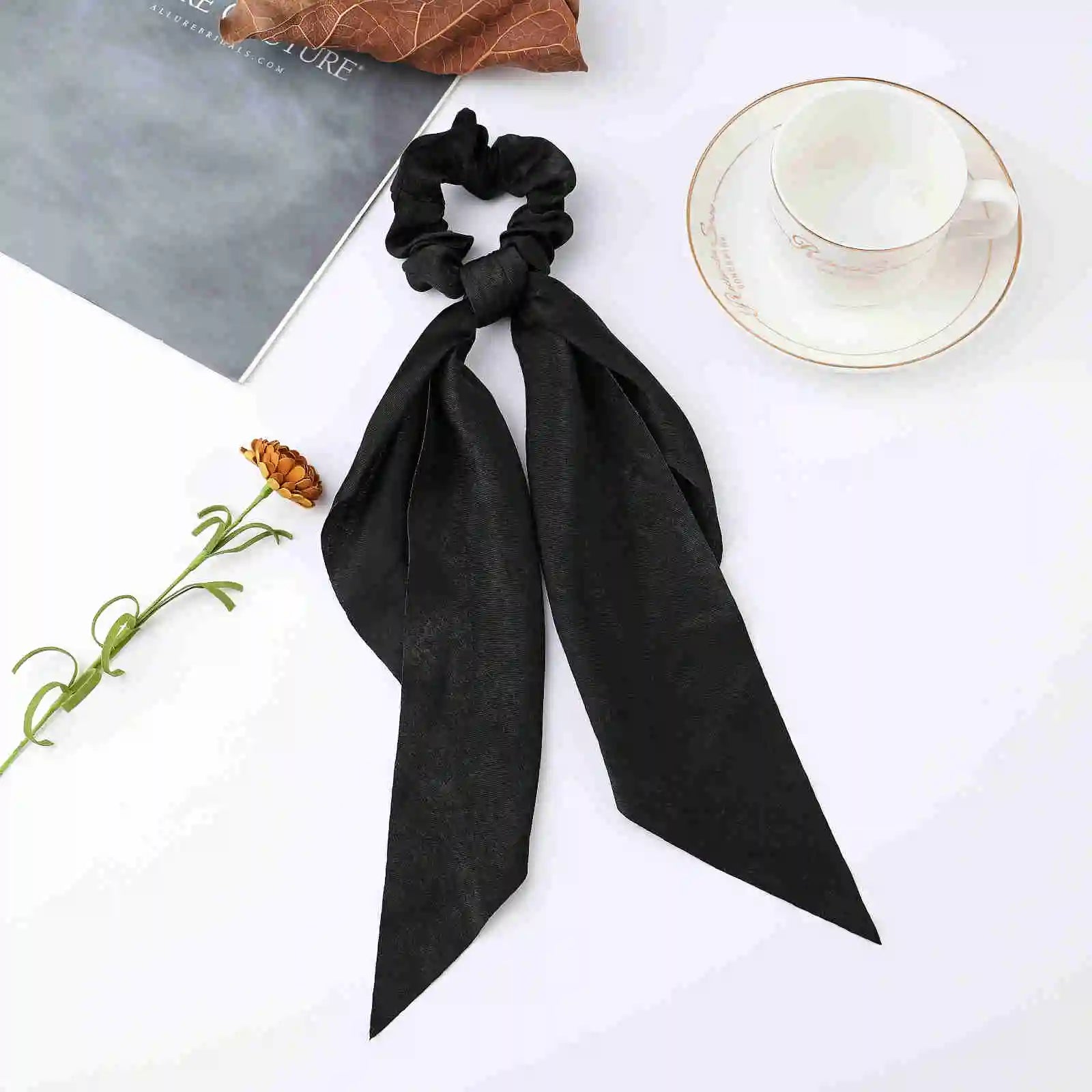 Fashion Dots Scrunchies Long Hair Rope Korean Hair Ties for Women Ponytail Scarf Sweet Elastic Hair Band Hair Accessories