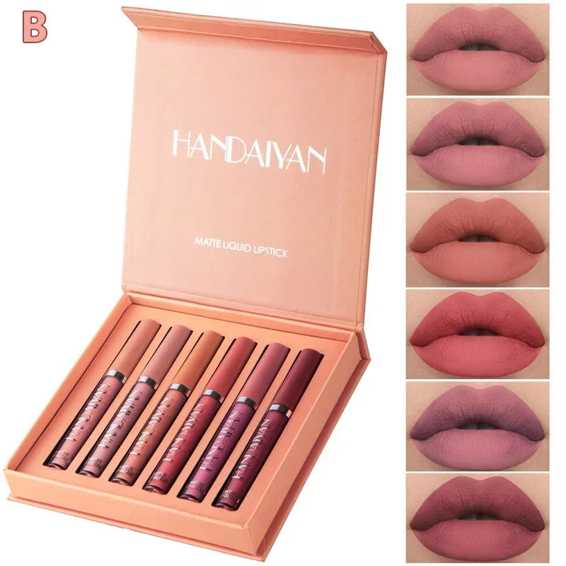 6pcs/1pcs Waterproof Lipgloss Makeup Lightweight Matte Lip Cosmetics Long Lasting Velvet Lipstick Moisturizing Sexy Lips Makeup - My Store