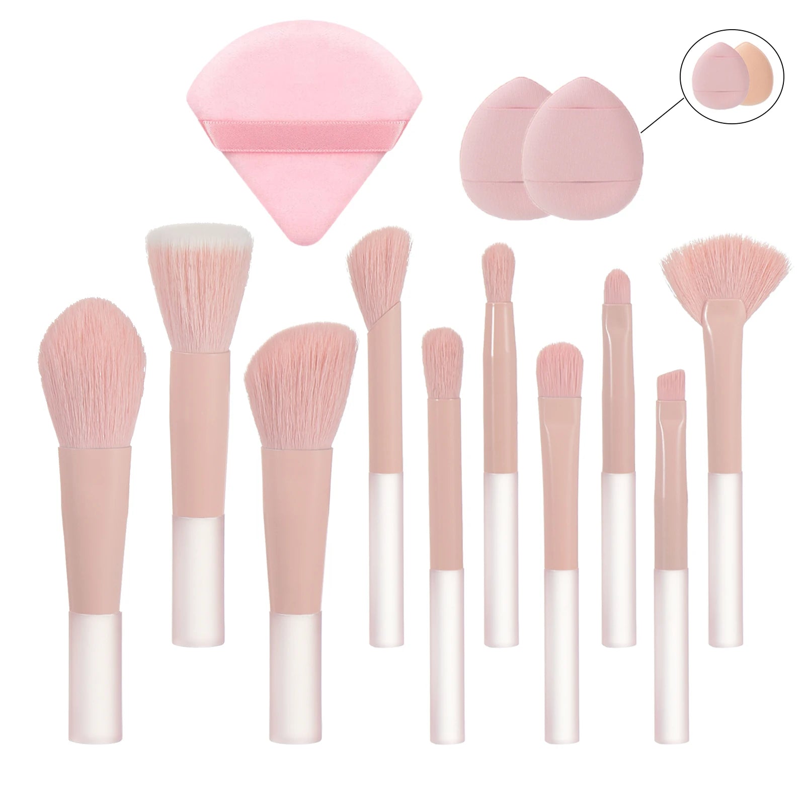10 Color Mini Makeup Brush Travel Portable Makeup Tool Makeup Puff - Palm Brush Professional Makeup Tool Set Christmas Gift - My Store