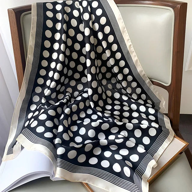 70cm Fashion Bandana Hair Scarf for Women Paisley Print Kerchief Silk Satin Head Scarfs Square Shawl Wraps Neck Scarves for Lady