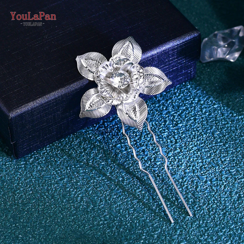 TOPQUEEN U Hair Pins Wedding Hair Accessories Rhinestone Headpieces Ladies Hairs Accessories Korean Women Hair Comb HP103-1