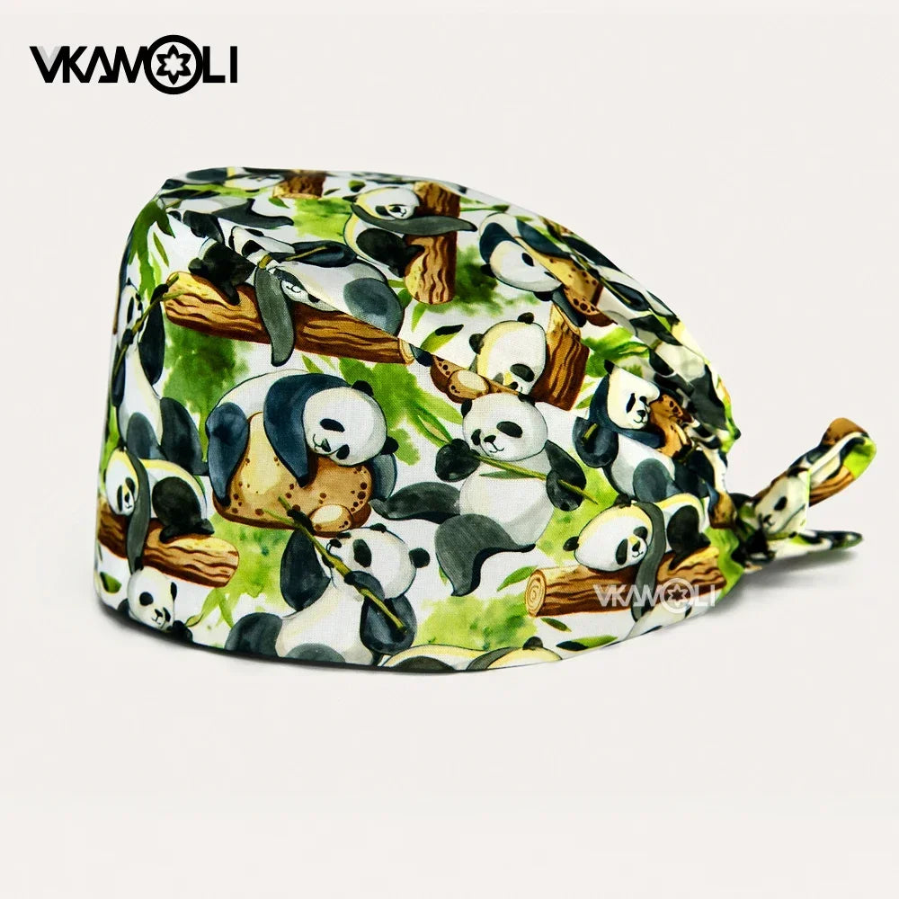 Wholesale Camouflage Print Women and Men Scrubs Caps Laboratory Health Service Station Work Cap Scrubs Hat Nursing Head Cap