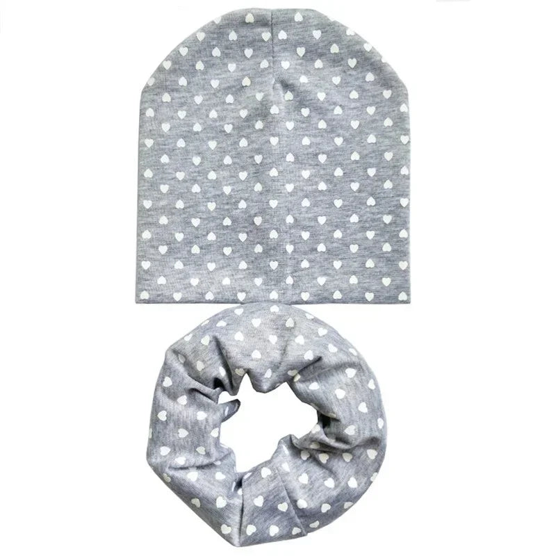 Winter Spring Cotton Baby Hat Scarf Infant Hat Set Duvet Fabric Beanie Hats for Kids Baby Girl Hat Baby Boy Hat Plush Warm Hat
