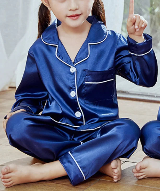 Personalized Kids Pajamas Customized Satin Pajamas for Kids Party Christmas Matching Family Pajamas Flower Girl Pajamas Kids Pjs