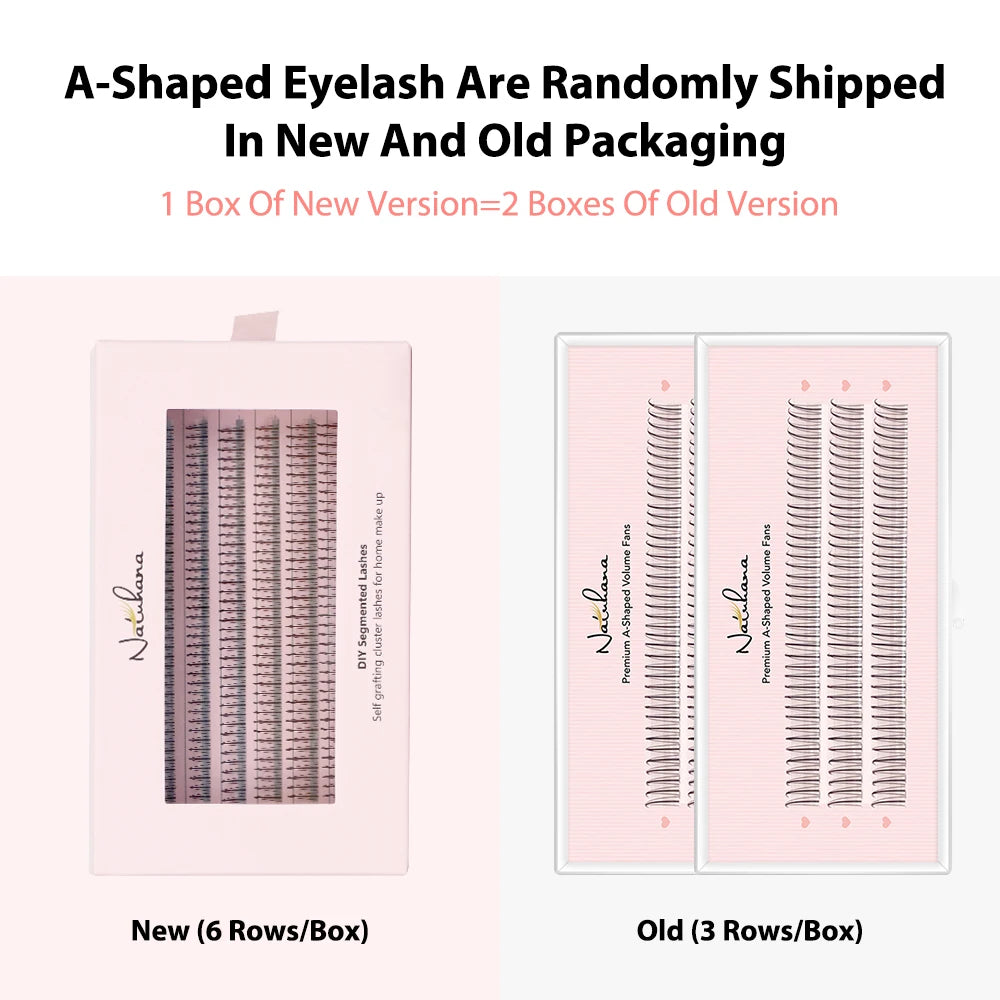 NATUHANA a/M Shape Premade Eyelashes Makeup Individual Lashes Cluster Spikes Lash Wispy Premade Fluffy False Eyelashes Makeup - My Store