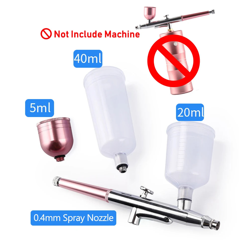 0.3mm Mini Facial Airbrush Compressor Kit Air-Brush Spray Gun Oxygen Injector for Nail Art Paint Craft Cake Nano Mist Sprayer
