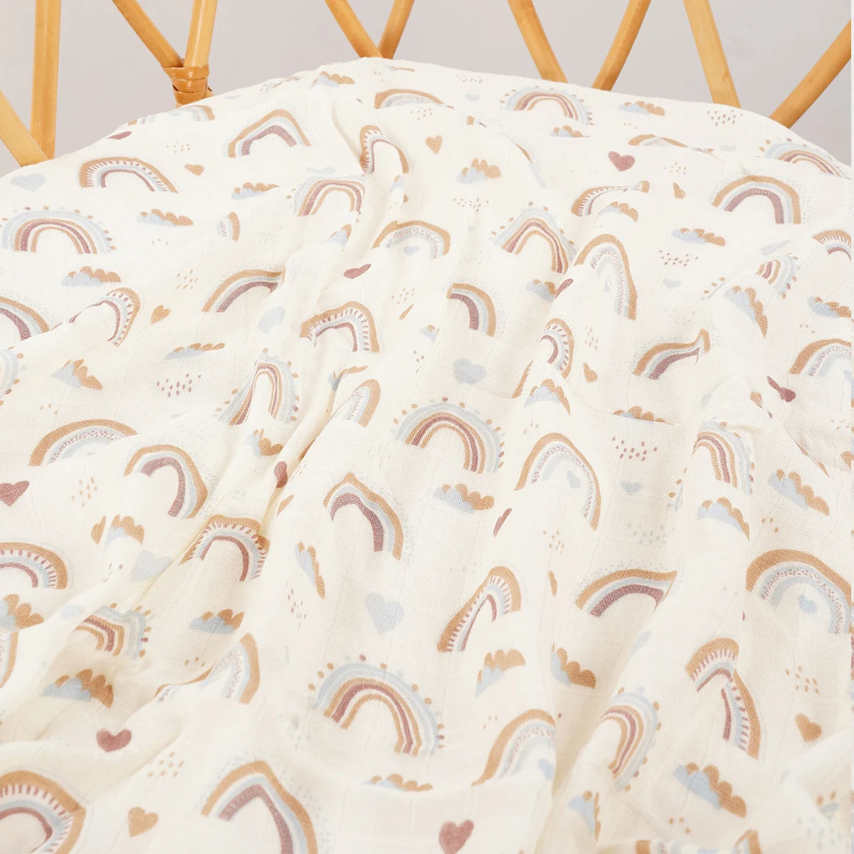 HappyFlute  Bamboo Cotton Baby Muslin Swaddle Baby Blanket Soft Baby Towel Wrap