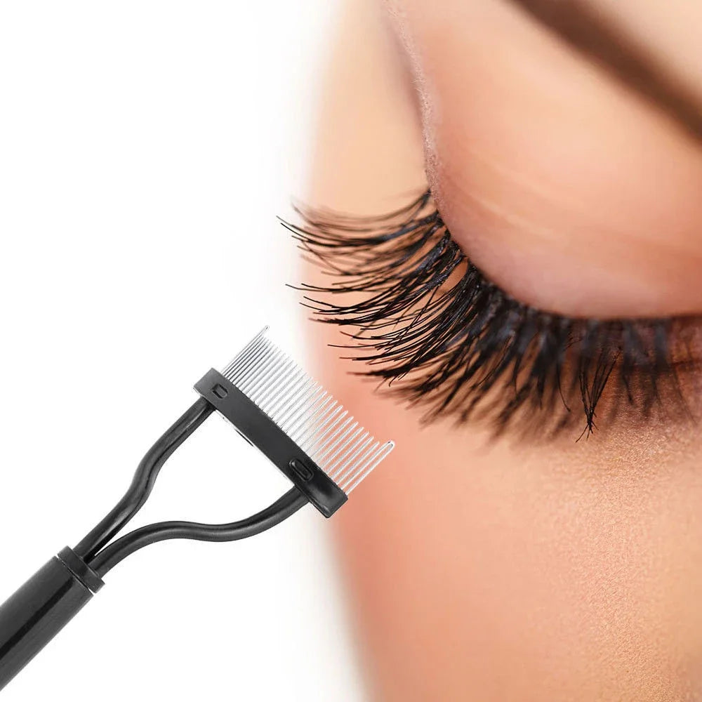 Eyelash Curler Beauty Makeup Lash Separator Foldable Metal Eyelash Brush Comb Mascara Curl Beauty Makeup Cosmetic Tool - My Store