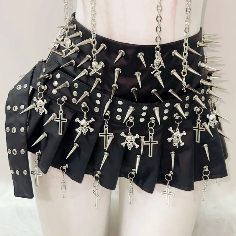 Gothic Clothes Y2k Clothes Cross Skirt Skull Short Skirts Y2k Fashion Gothic Skirt Y2k Short Skirts Cross Vintage Short Skirts