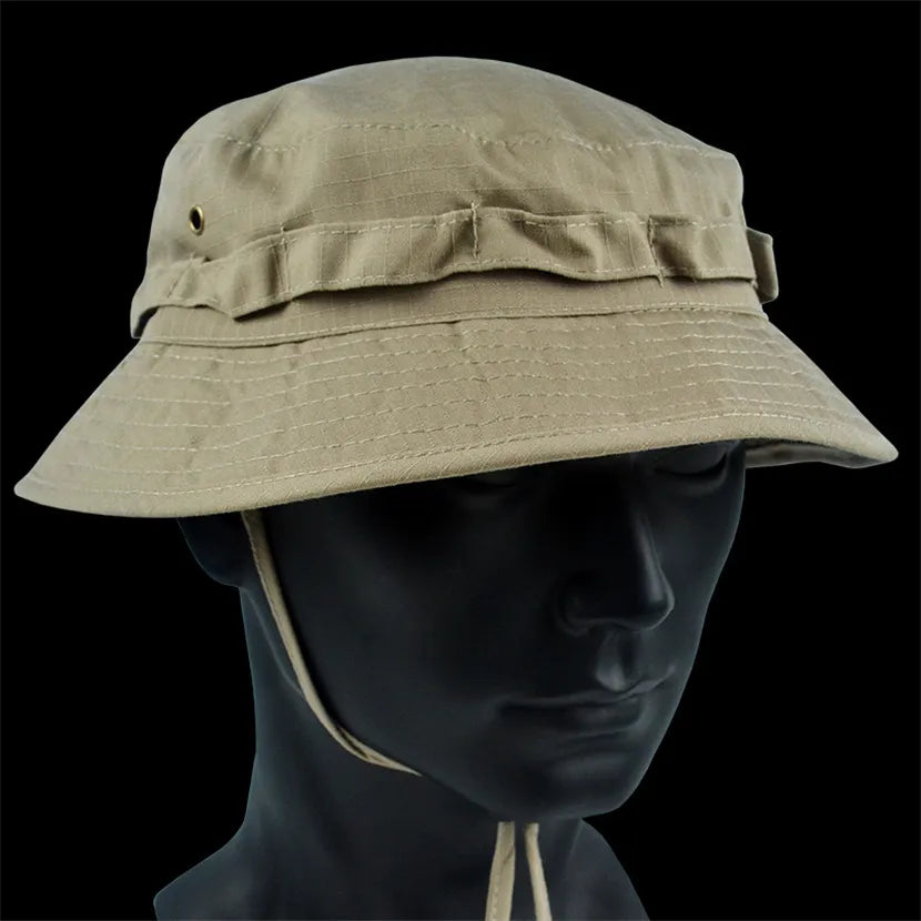 Tactical Boonie Hats Sun Fishing Hat Outdoor Camouflage Bobble Cap Hiking Fisherman Sniper Ghillie Bucket Hats