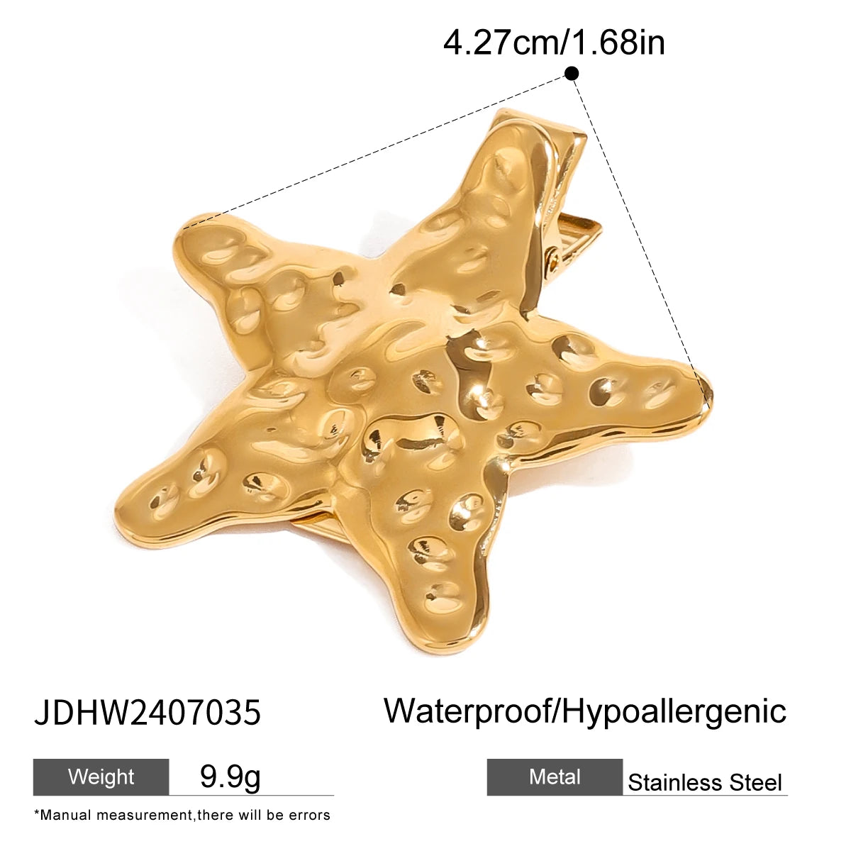 Uworld Starfish Hair Accessories 18K Gold Color Waterproof Stainless Steel Hairpin Headband 2024 Hair Accessories Fashion Jewelr