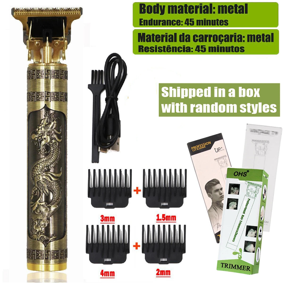 Tondeuse Dragon Vintage T9 Cordless Professional Hair Clippers Electric Trimmers for Men Clipper Hair Cutting Machine Shaver