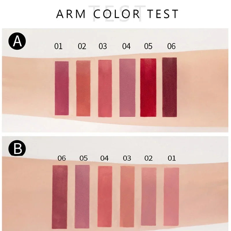 6pcs/1pcs Waterproof Lipgloss Makeup Lightweight Matte Lip Cosmetics Long Lasting Velvet Lipstick Moisturizing Sexy Lips Makeup - My Store