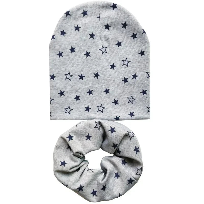 Winter Spring Cotton Baby Hat Scarf Infant Hat Set Duvet Fabric Beanie Hats for Kids Baby Girl Hat Baby Boy Hat Plush Warm Hat