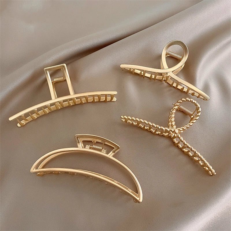 Women Geometric Hair Claw Girls Clamps Fashion Metal Hair Crab Cross Hair Clips Headband Hairpin Fashion Hair Accessories