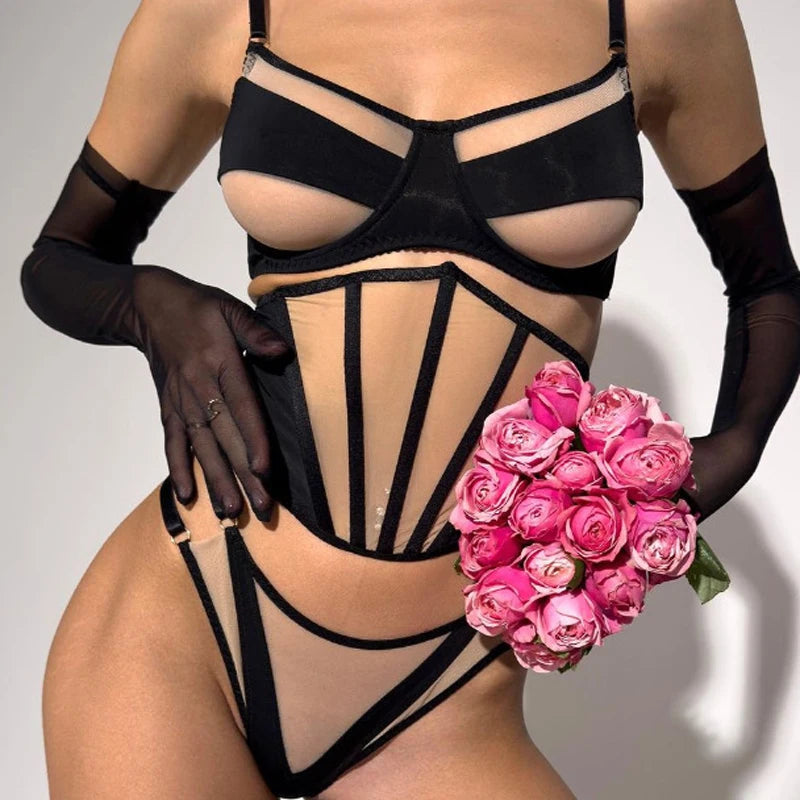 Lingeries for Woman Set Sexy Wear Set Women Bra Lingerie Ladies Transparent Underwear for Lady on Offer Sexy-Lingerie-Set Thong