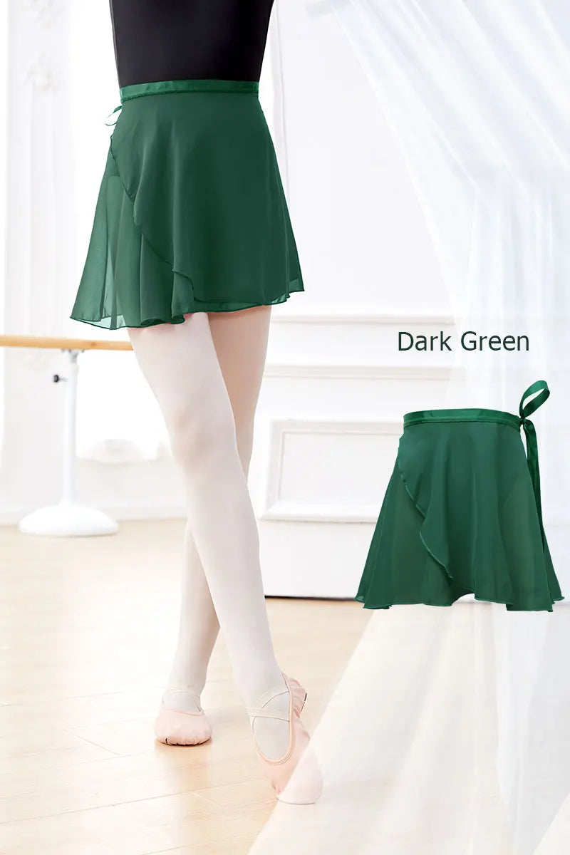 Woman Ballet Skirts WrapTutu Dance Skirt Chiffon Skirts for Girls Tie Up Mini Short Skirt for Dancing 19 Colors