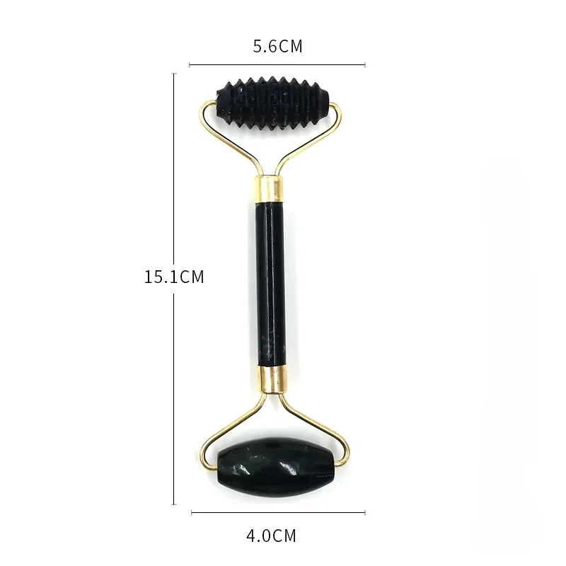 Obsidian Jade Roller Massager Gouache Scraper for Face Facial Skin Care Tools Natural Body Back Beauty Lifting Massagers Rollers
