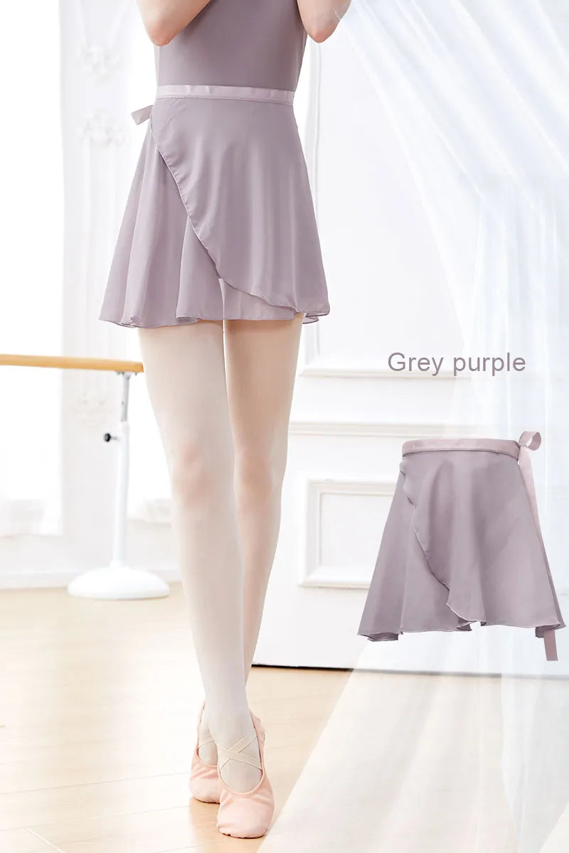 Woman Ballet Skirts WrapTutu Dance Skirt Chiffon Skirts for Girls Tie Up Mini Short Skirt for Dancing 19 Colors