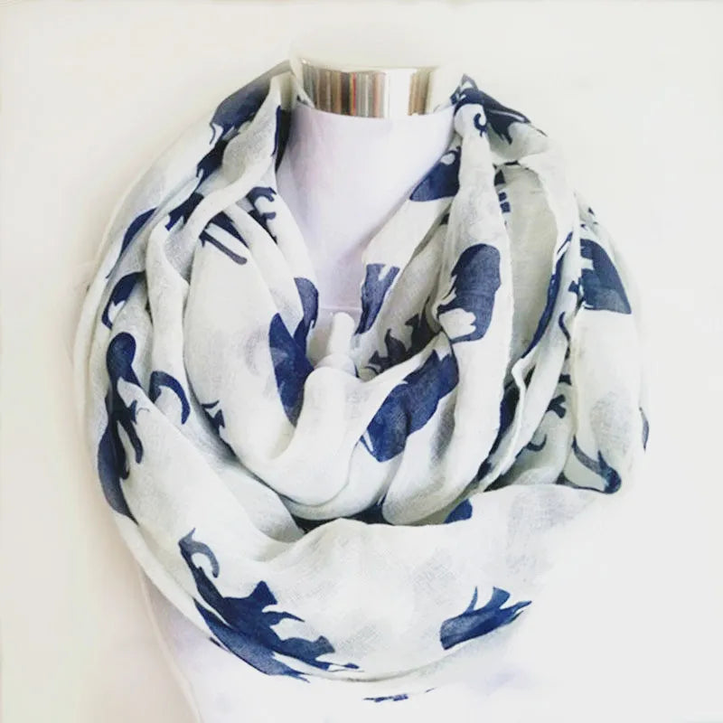 New Ladies Viscose Cotton Hedgehog Print Infinity Scarf for Women Variety of Animal Prints Circle Scarves Fashion Ring Scarfs