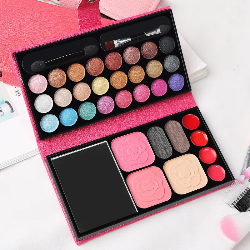 33 Colors Makeup Kit Eyeshadow Powder Blush Lipstick Pallets Long Lasting Girl Pan With Mirror Beginner Plate Cosmetics Makeup - My Store