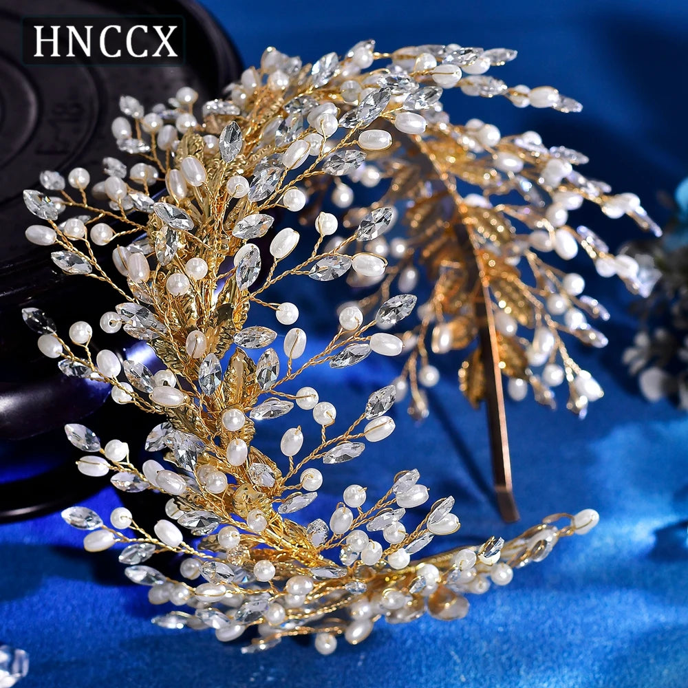 HNCCX Silver Color Alloy Leaves Hair Accessories for Elegant Girls Bride Bridal Wedding Hair Accessories Headpieces Gift CP603
