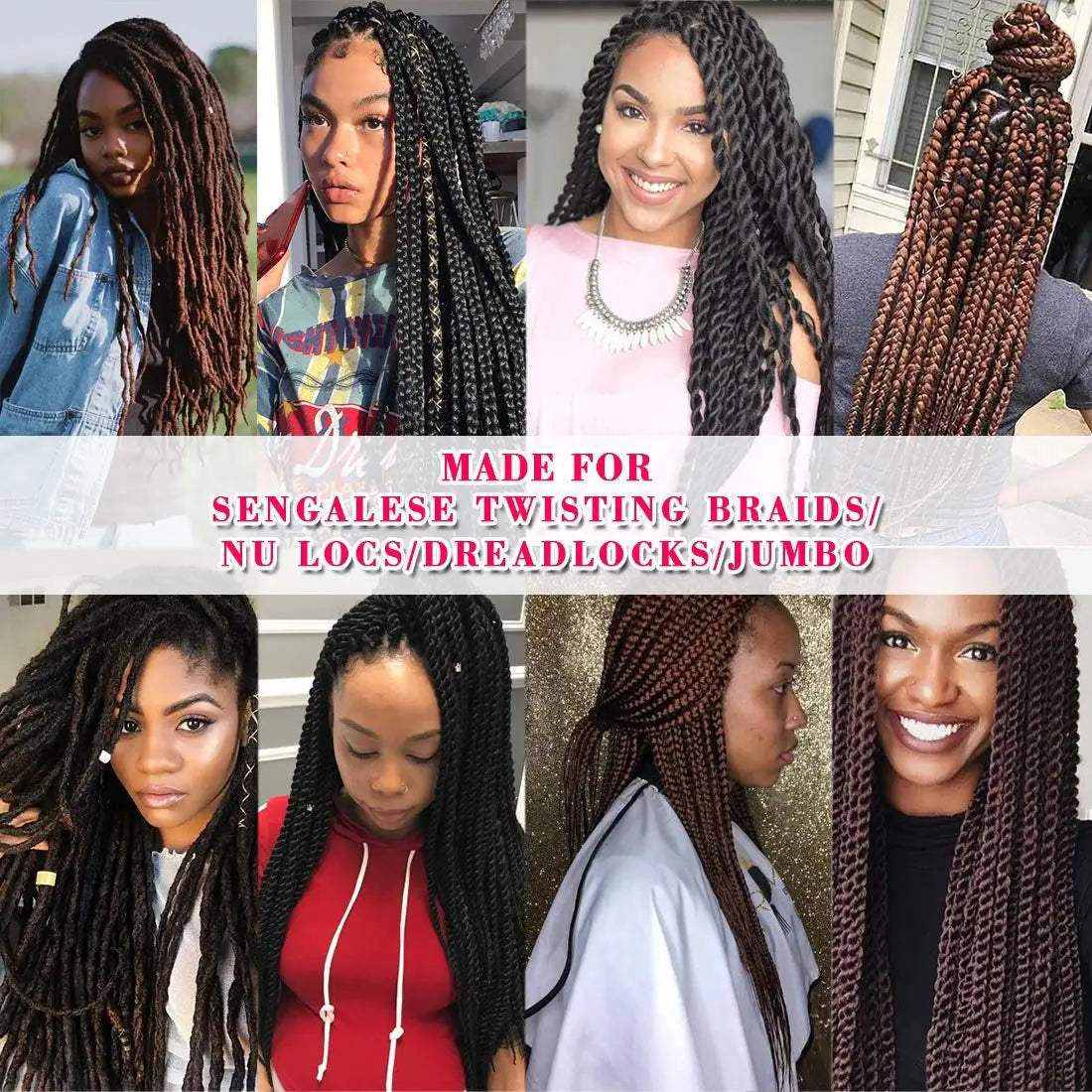 Synthetic Brazilian Wool Hair Extension for Women  African Low Temperature Senegalese Twist Faux Locs Wraps Jumbo Braiding Hair
