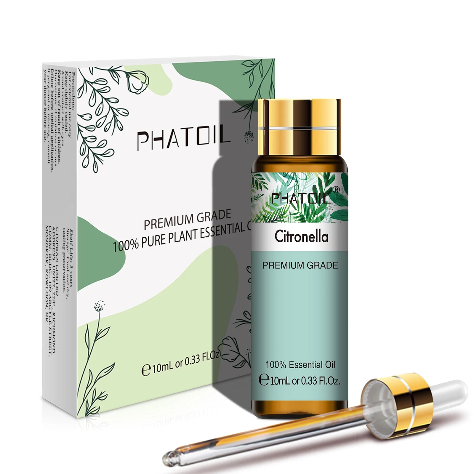 PHATOIL 10ML Rose Vanilla Neroli Spearmint  Pure Natural Essential Oils Diffuser Massage Spa Candles Soaps Aroma Fragrance Oil
