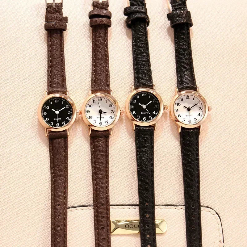 Simple Women Watches Small Round Girl's Belt Watches Quartz Wristwatches Dress Women's Watch Gift Women Watches Reloj Para Mujer