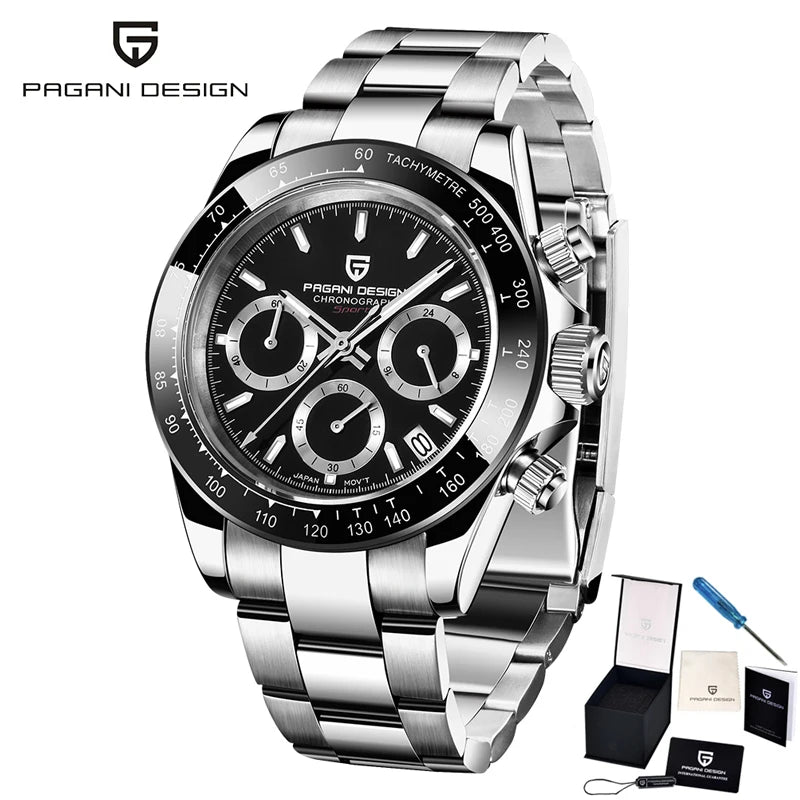 PAGANI DESIGN New Men Watches Quartz Business Watch Mens Watches Top Brand Luxury Watch Men Chronograph VK63