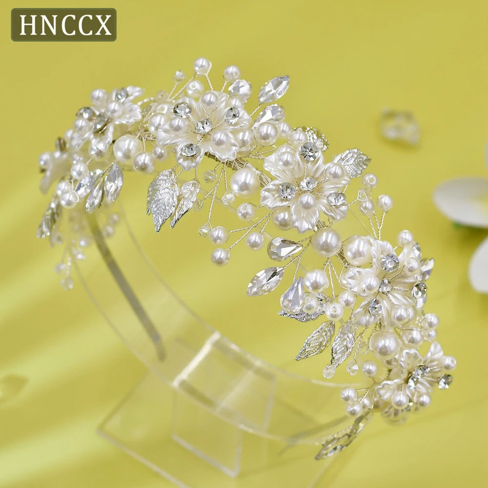 HNCCX Silver Color Alloy Leaves Hair Accessories for Elegant Girls Bride Bridal Wedding Hair Accessories Headpieces Gift CP603