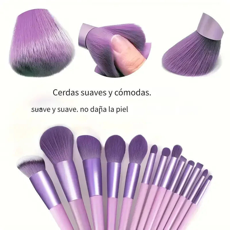 Professiona 13PCS Makeup Brushes Set Foundation Eyeshadow Blush Powder Blending Soft Fluffy Cosmetic Full Set Female Makeup Tool - My Store