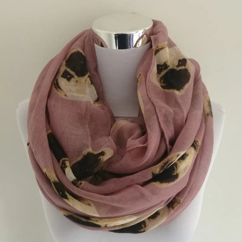 New Ladies Viscose Cotton Hedgehog Print Infinity Scarf for Women Variety of Animal Prints Circle Scarves Fashion Ring Scarfs