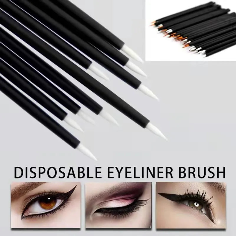 HOT 50/5 PCS Disposable Eyeliner Makeup Brush Eyeshadow Eyeliner Stick Makeup Brush Eyelash Extension Beauty Makeup Tool - My Store
