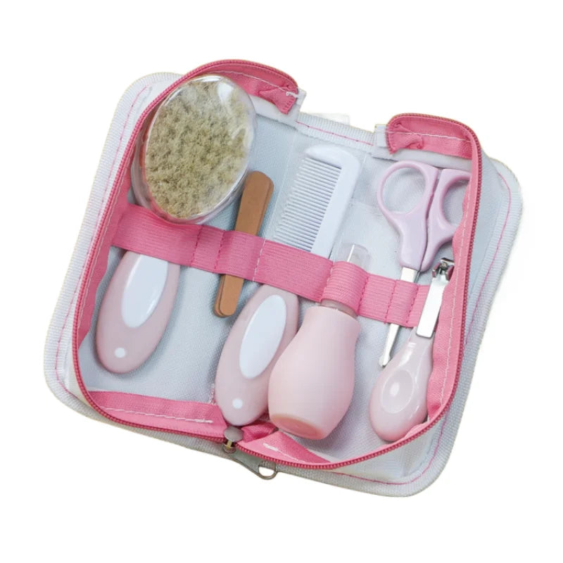 Baby Care Kit Six-Piece Baby Nasal Inhaler Nail Clipper Brush File Comb Scissors Set Daily Cleaning and Care Accessories for Bab