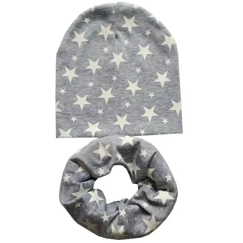 Winter Spring Cotton Baby Hat Scarf Infant Hat Set Duvet Fabric Beanie Hats for Kids Baby Girl Hat Baby Boy Hat Plush Warm Hat
