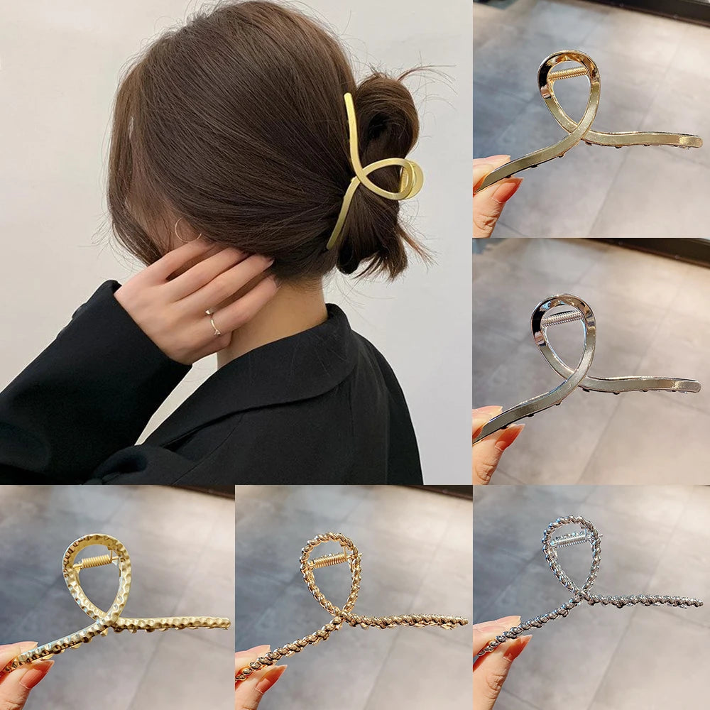 Women Geometric Hair Claw Girls Clamps Fashion Metal Hair Crab Cross Hair Clips Headband Hairpin Fashion Hair Accessories