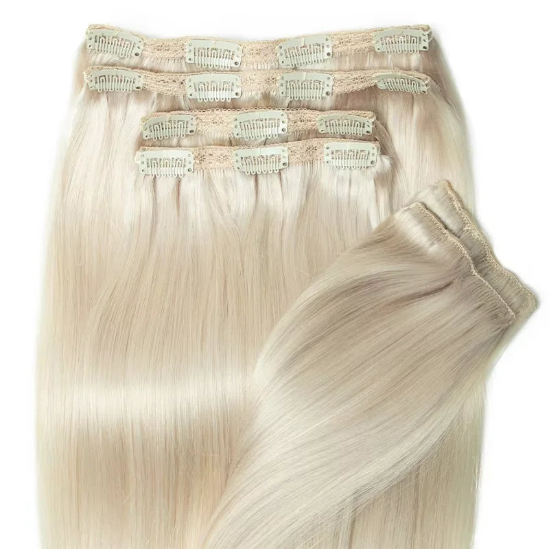 Clip in Hair Extension Human Hair Machine Remy 24inch 240g Full Head  Real Natural Hair Extensions Thinck End  Hair Clips 6PCS
