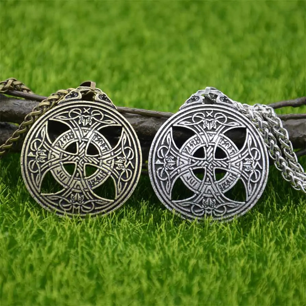 Nostalgia Irish Knot Viking Cross Norse Runes Jewelry Men Necklace Charms Pendants Amulet Talisman Jewlery